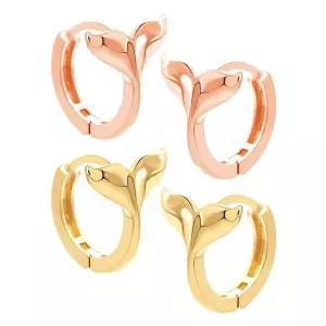 [NS홈쇼핑][미니아트] 14K 골드핀 테일 고래 꼬리 행운 원터치 링 귀걸이..[35961395]