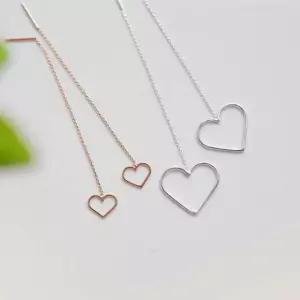 레볼루션 하트 롱 귀걸이 (Rose gold/Large) 주얼리 악세사리