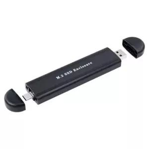 M.2SSD외장케이스 SSD케이스 USB C타입 and 3.0 NVME NGFF호환 블랙 M.2