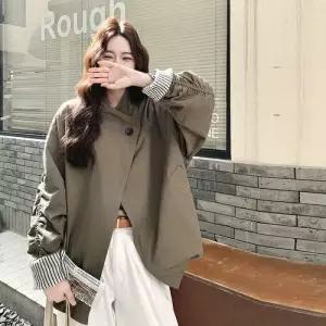여친 초록 캐주얼 가을 미리준비 코트 트렌드 트렌치 하프기장 밀리터리 OOTD3