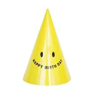 PW 스마일생일고깔모자 옐로우(6개입) 파티 축하 꼬깔 풍선 모자 (WAEACF8)