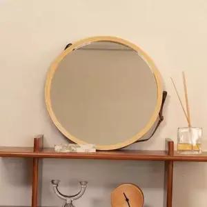 벽걸이 거울 45x45cm 원형 거울 인테리어 디자인 북유럽 벽장식 현관 WFNR0N1