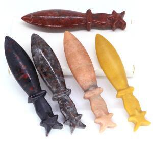 천연석 조각 검 참 치유용 크리스탈 칼 고딕 할로윈 선물 석영 공예 홈 데코 12cm