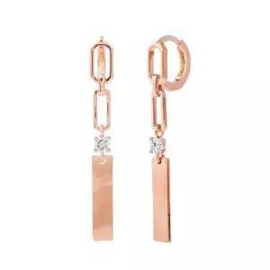 결혼식귀걸이 드롭 옥타곤 귀걸이 Gold pin 14K (RS115)
