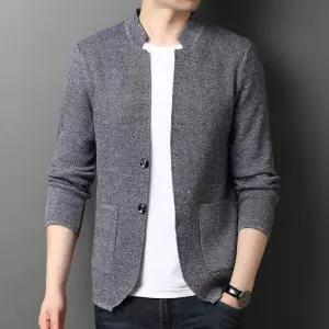 남친 니트 캐주얼 코트 패션 카라 솔리드 자켓 정장 가디건 DUCHI1