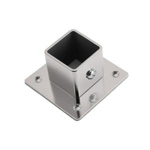 4PCS 20MM 스테인레스 스틸 사각 튜브 플랜지베이스 범용 측면 장착 파이프 시트 브래킷