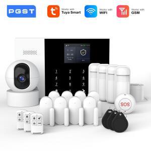 PGST 주거용 Tuya 스마트 GSM Wifi 경보 시스템 홈 무선 보안 하우스 라이프 App 제어 ALexa와 함께 작동
