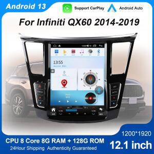 인피니티 QX60 2014-2019용 12.1인치 안드로이드 카 라디오 멀티미디어 플레이어, 무선 CarPlay/자동 GPS