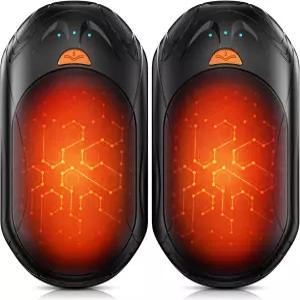 AI 핸드 워머 충전식 2팩 6000mAh 20시간 길이 난방 전기 휴대용 포켓 히터 사이즈 크리스마스 선물