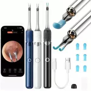 3 in 1 와이파이 지원 귀이개 족집게 12MP 카메라 귀지 제거 도구 충전식 배터리 귀 청소기 포함