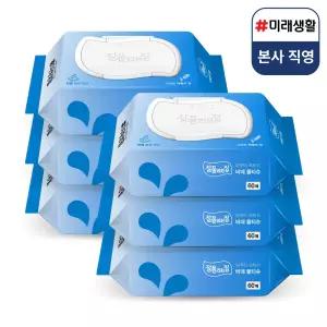 미래생활 잘풀리는집 아쿠아프레쉬 프리미엄 비데물티슈 60매, 6개