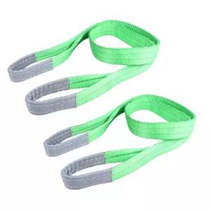 2 PCS 팅 슬링 스트랩 폴리에스터 웹 트 3.3 FtX2인치 견인 플랫 앤 2PLY 스트레이트 4409 LBS 바스켓 8818
