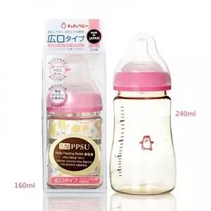 [룽스_64]칼라PPSU크리스탈와이드젖병 젖꼭지 240ml-Pink