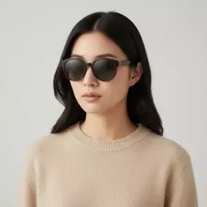 생로랑 선글라스 SL M31F 010 라운드 뿔테 자외선차단