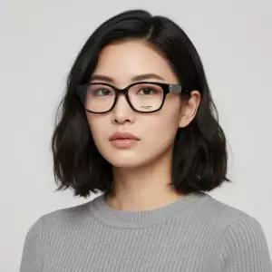 생로랑 안경테 SL M35 002 스퀘어 뿔테 안경