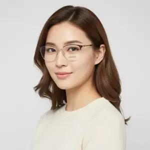 베르사체 안경테 VE1247 1418 라운드 하금테 메탈 안경