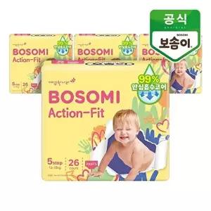 [깨끗한나라]보솜이 액션핏 팬티 특대형 26개입x4팩_