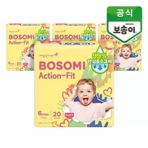 [깨끗한나라]보솜이 액션핏 팬티 점보형 20개입x4팩_