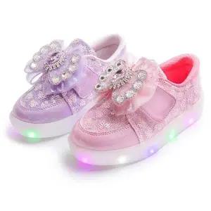 풋풋 아가일 크리스탈 LED 아동 여아운동화