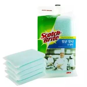 3M 스펀지 항균 망사 수세미 5개입 x 1개 주방 위생
