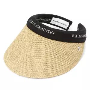 비앙카 여성 바이저 HAT50265 NATURAL BLACK LOGO