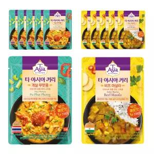 티아시아키친 비프 마살라 커리, 170g, 6개 + 게살 푸팟퐁 커리, 170g, 6개