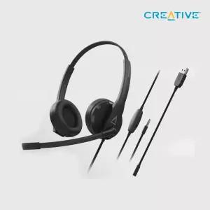 크리에이티브 HS-230 3.5mm/USB-A 유선 연결 지원 업무용 헤드셋