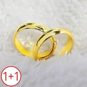 지와이 1＋1 반지 유광 5mm 도금 민무늬 쌍가락지 추천 변색없는 빅사이즈 조절가능 디베르