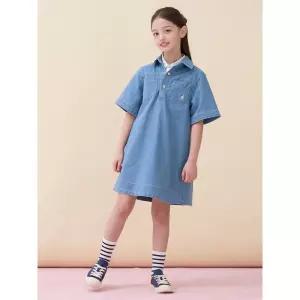 [BEANPOLE KIDS] 데님 반소매 원피스  스카이 블루 (BI6371G06Q)