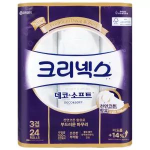 크리넥스 데코앤소프트 3겹 35m 24롤 x 1개 / 휴지 화장지