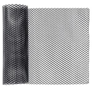 AcbBMNS 39 x 13 인치 자동차 그릴 메쉬 3 6mm 마름모 격자 구멍 검은색 알루미늄 합금 시트 인서트