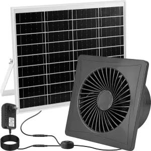 DC 어댑터가 장착된 태양열 배기 팬 2-in-1 대형 패널 3000RPM 고속 환기 창고 치킨 쿱 온실 개집을 위한
