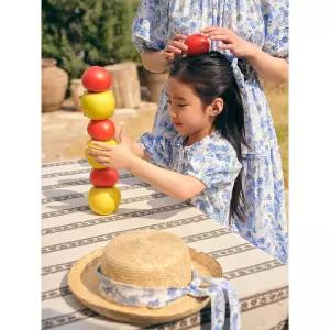 [BEANPOLE KIDS] [다리아송] 러블리 시어서커 원피스 & 헤어슈슈 세트 - 스카이 블루 (BI6471G90Q)
