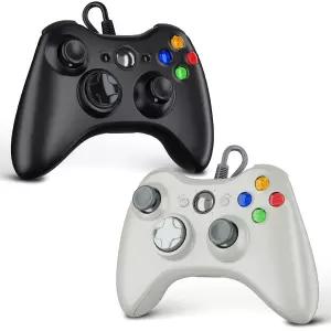 Xbox 360용 Zamia 2 팩 유선 컨트롤러 360/PC Windows 10/8/7과 호환 업그레이드된 조이스틱 더블 진동