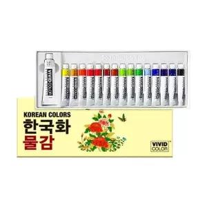 종이나라 12000 비비드 한국화 채색 물감 16색 7.5ml 16색 (52개입) 예술