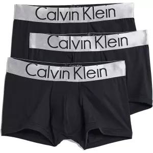 Calvin Klein 남성 스틸 마이크로 3팩 로우라이즈 트렁크