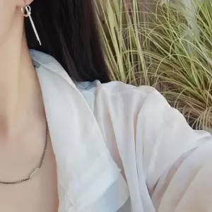 SS1054 여성 두줄 로프 드롭 은 귀걸이 원터치 이어링 실버 925 은귀걸이 귀걸이 여성귀걸이