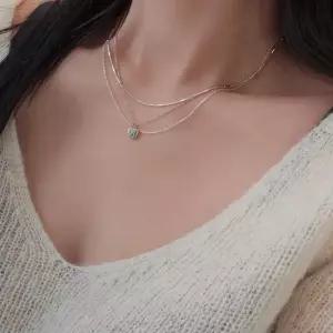 S5006 여성 에폭시 미니 하트 팬던트 목걸이 데일리 은목걸이 실버925 은목걸이 목걸이