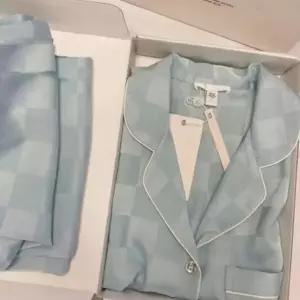 커플 봄 가을 긴팔 파자마 세트 홈웨어 체크 수면 잠옷