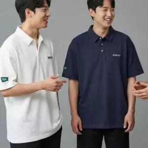 남성 여름 투패치 냉감 아이스 쿨 작업복 카라 반팔 WFOF5B8