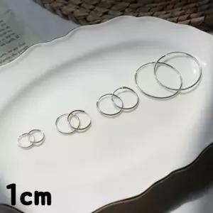 GGD 올실버 silver92.5 파이프링 귀걸이 1쌍 1cm