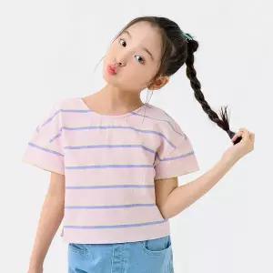 [토박스](천안아산점)스타일노리터 여름 세일 한정 특가 여아반팔 스트라이프 크롭 블라우스 _ SNSCE25P...