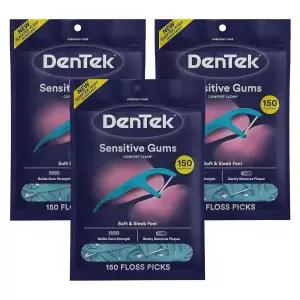 DenTek 컴포트 클린 치실 픽 플라그 음식물 제거 150개(3팩)