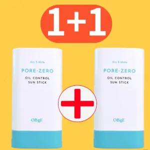 OBge 포어제로 오일 컨트롤 선스틱 SPF50+ PA++++, 18g, 2개
