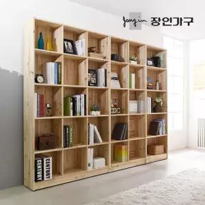 장인가구 네오 5단/3단 삼나무원목 책장
