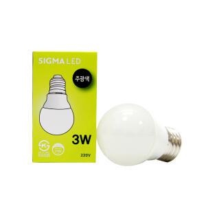 시그마 LED인치구 3w 주광색 전구색 적색 청색 녹색