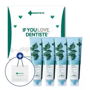 덴티스테 치약 4P 선물세트 뉴센서티브케어 100g 4개입+쇼핑백 시린이 완화 기능성