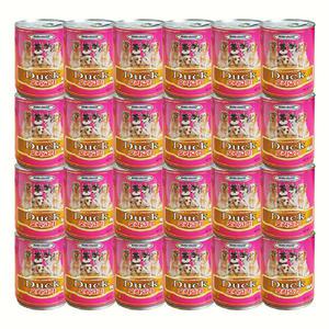 헬로도기 강아지 대용량 간식 캔 오리고기 1Box(400g x 24개)