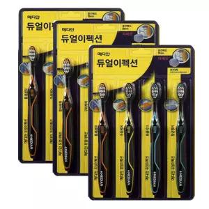 메디안 듀얼이펙션 칫솔 미세모 4입 3개