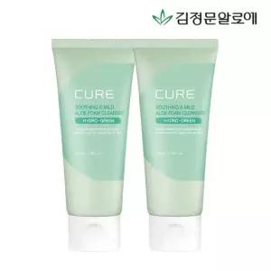 김정문알로에 큐어 수딩 앤 마일드 알로에 폼 클렌저 100ml 2개